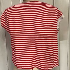 Vintage candy stripe red white blouse shirt retro
